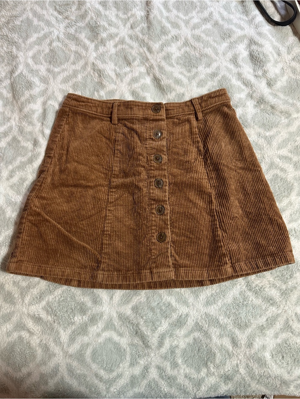 Forever 21 Button-Front Corduroy Mini Skirt - Brown